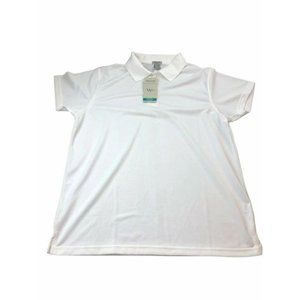 River's End Ezcare Sport Shirt Womens Golf Top Casual Polo Short Sleeve White